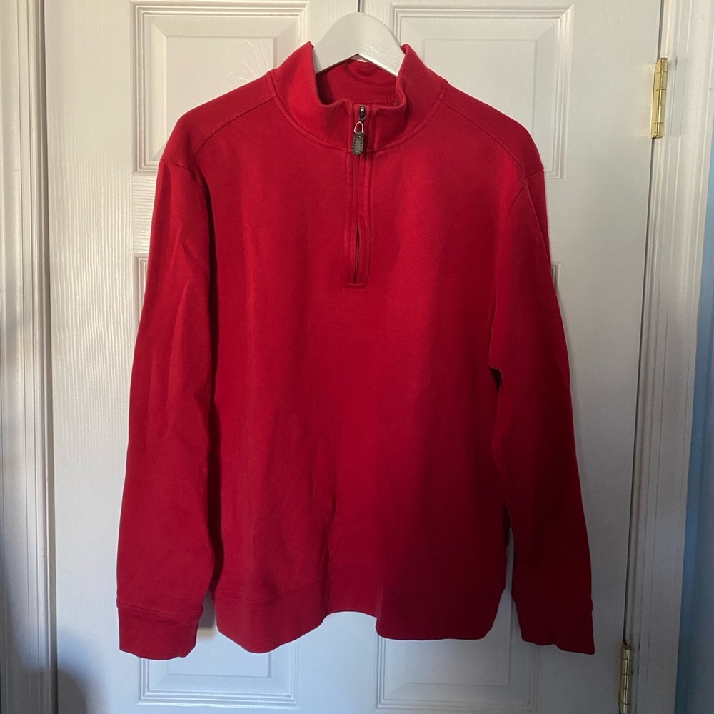 Tommy Bahama Red Quarterzip, size L, excellent condition EUC